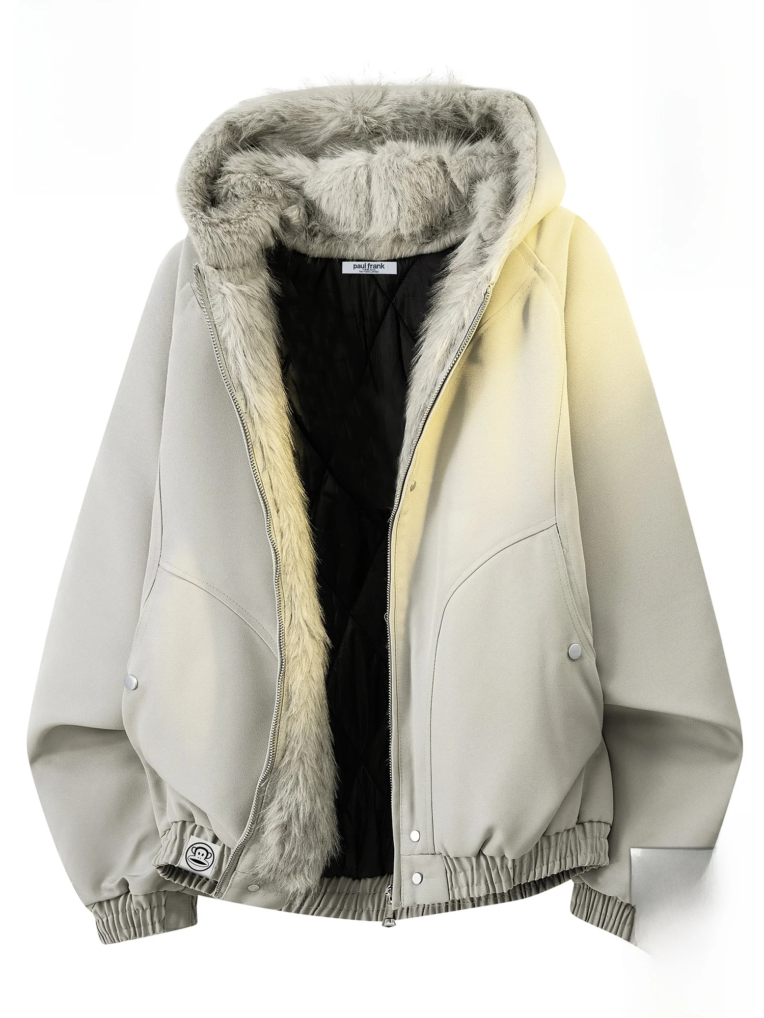 

PaulFrank Loose Fit Cotton Jaet for Men Winter Warm Couple Outerwear Big Mouth Monkey Design Casual Hooded Coat