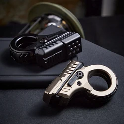EDC Titanium Alloy Metal Mechanical Ratchet Magnetic Push Card Trendy Finger Toy Multifunctional Innovative Decompression Toy