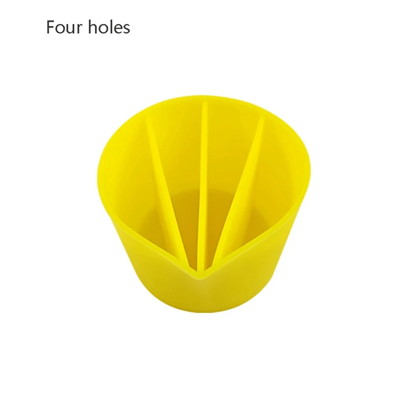 4Pc Silicone Measuring Cups For Paints Pouring Acrylic Paint Pour Cup 2/3/4/5 Channels Dividers DIY Epoxy Resin Tools Yellow