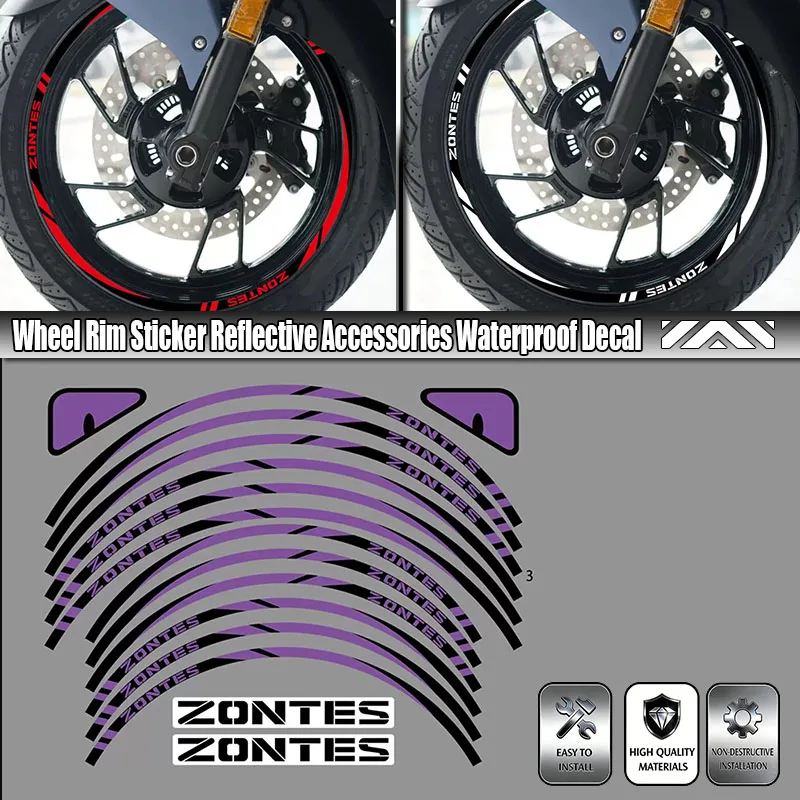 

Wheel Rim Sticker Reflective Accessories Waterproof Decal For ZONTES 368E 368D 368M 350E 350M 350D 350 e