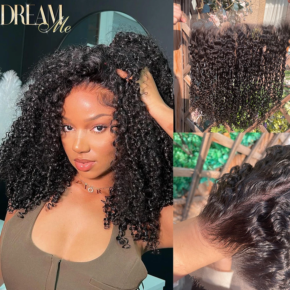 SKINLIKE 13x4/13X6 HD Lace Frontal Only Curly 13x4 Full Frontal Invisible HD Lace Front Only Human Hair For Woman Pre Plucked