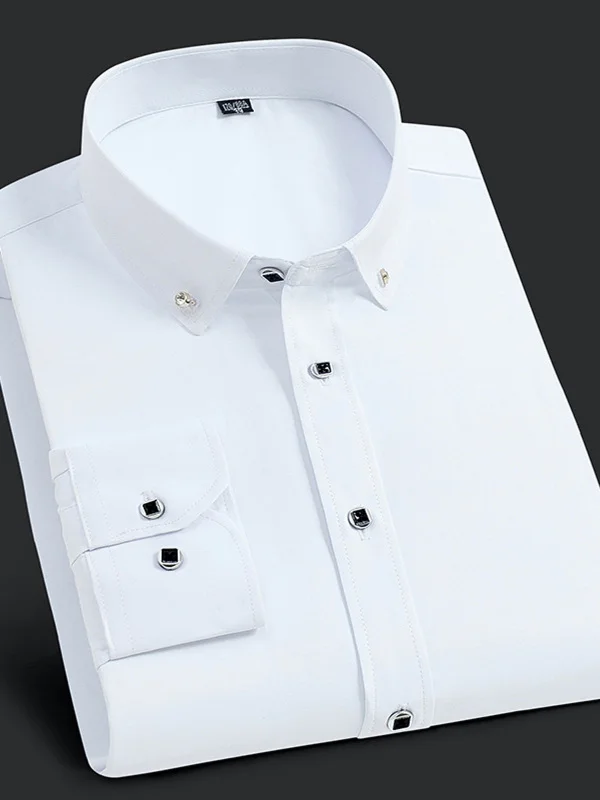 

Busin Commute Long Sve Men's irt Spring Autumn Pure Color Wedding Slim Fit Casual Wear under irt Breathable Regular...