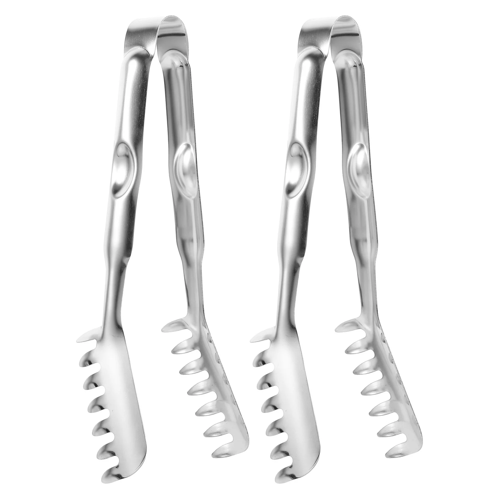 

2pcs Stainless Steel Pasta Tongs Rust Proof Lightweight Food For Kitchen Buffet Bbq Tools Portable Clips Steak Clamps