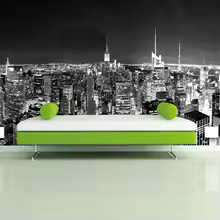 Custom Photo Wallpaper Mural Night View New York City Black And White Building Wall Paper Modern Living Room Mural Wallpaper - AliExpress 