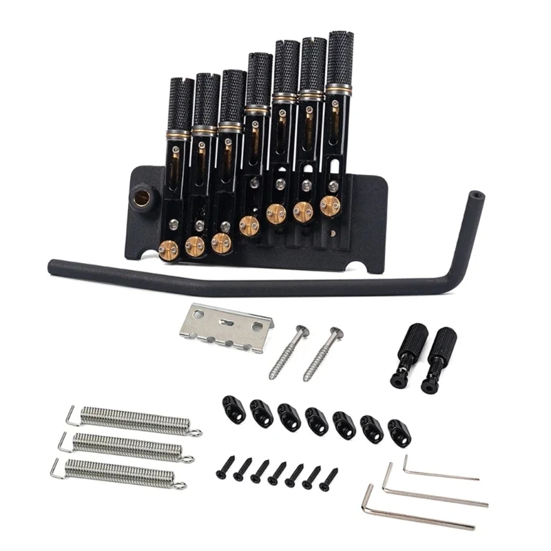 Electric Guitar Bridge Tremolo System Set with Tailpiece Screws 6 Or 7 Strings Headless Guitar Bridge Tremolo Device