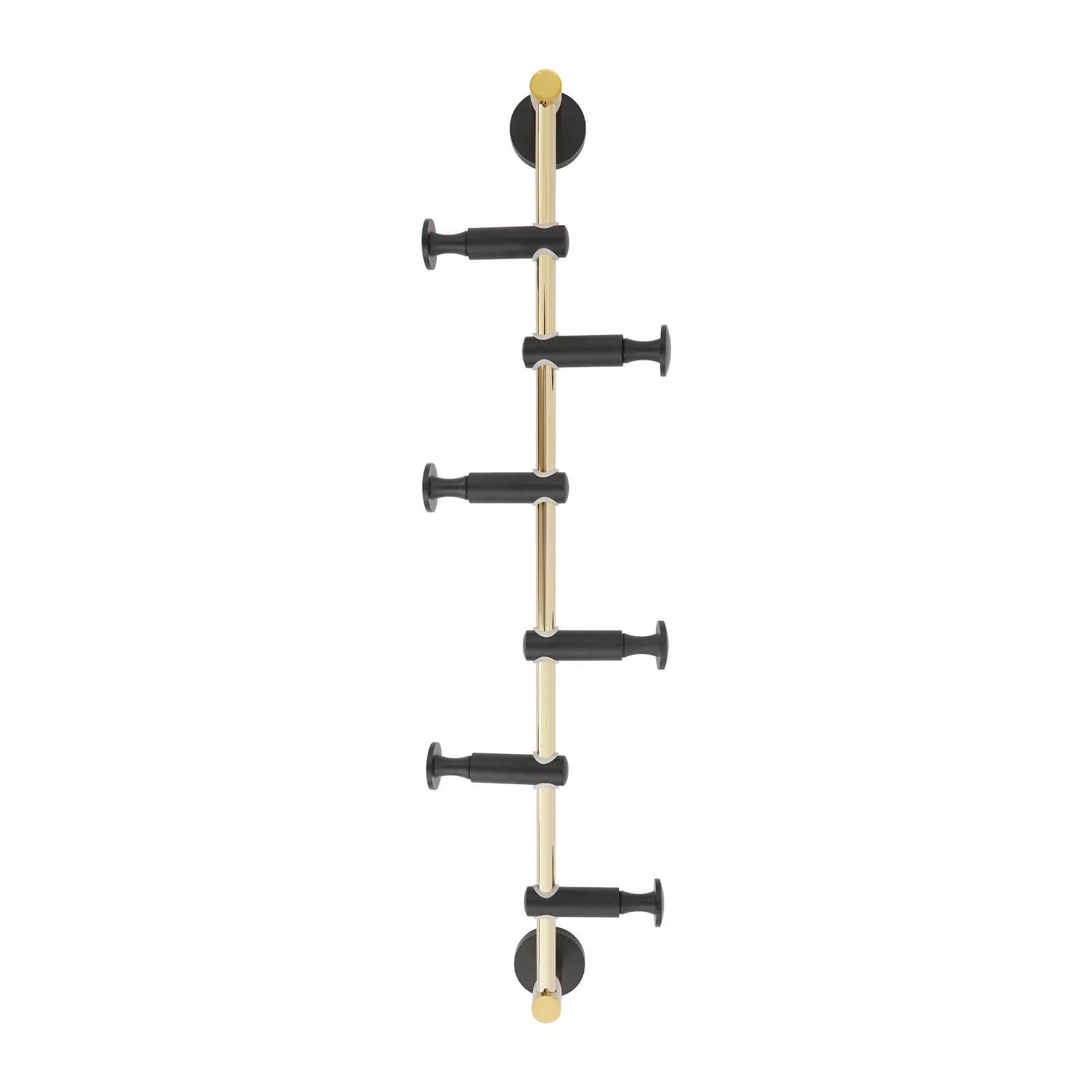 

Wall-Mounted Brass Coat Rack 6 Rotatable Hooks, 11-22LBS Load, Black&Gold Bach Tone Design, For Entrance Bedroom and Bathroom