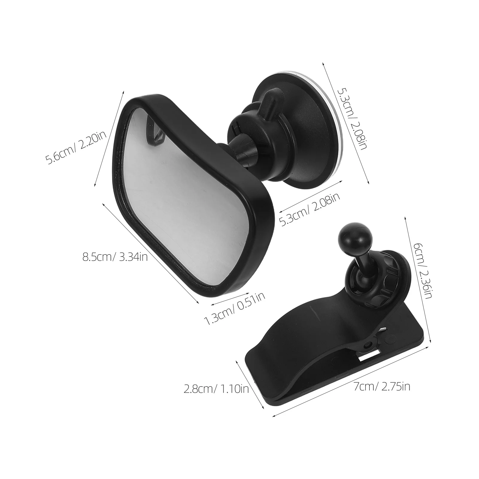 2Pcs Infant Safety Car Rearview Mirror Adjustable Wide View Backseat Observation Baby Mirror Suction Cup Car Accessories