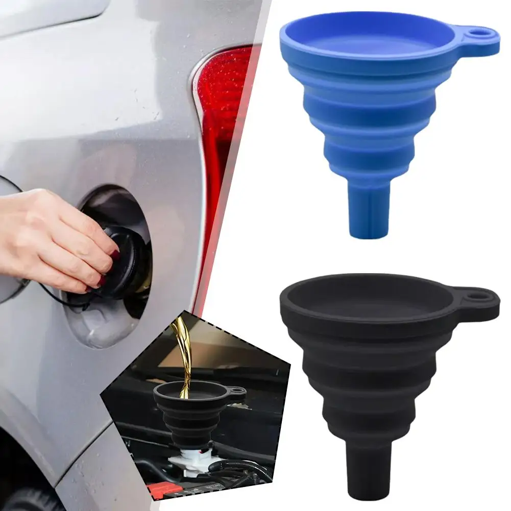 Engine Funnel Car Universal Silicone Liquid Funnel Oil Change Petrol Foldable Auto Washer Funnel Engine Portable Fluid Chan J5g9