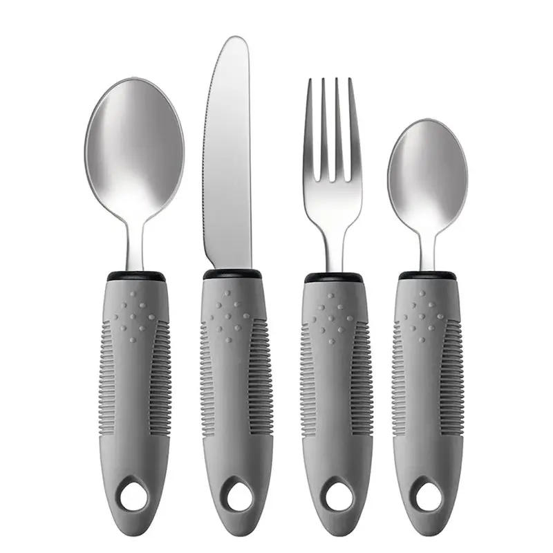 2025 Hot Style Adaptive Utensils Set, Adaptive Utensils 12Pcs For Hand Tremors,Elderly, Arthritis,Parkinsons-Built Up Utensils