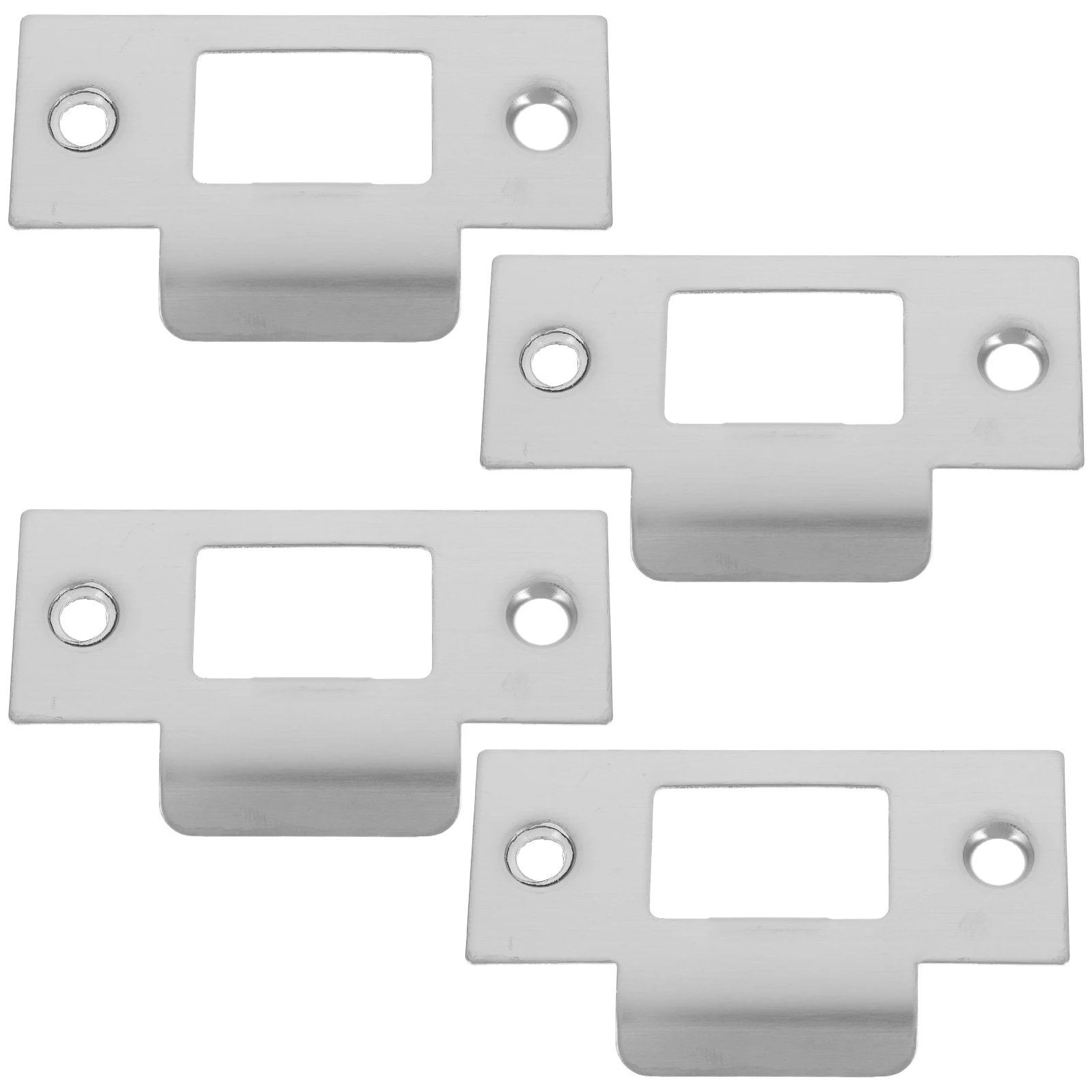 

4pcs Stainless Strike Door Strike Plate Filler Plate Tshaped Latch Guide Silver Finish Door Lock Protector Hardware