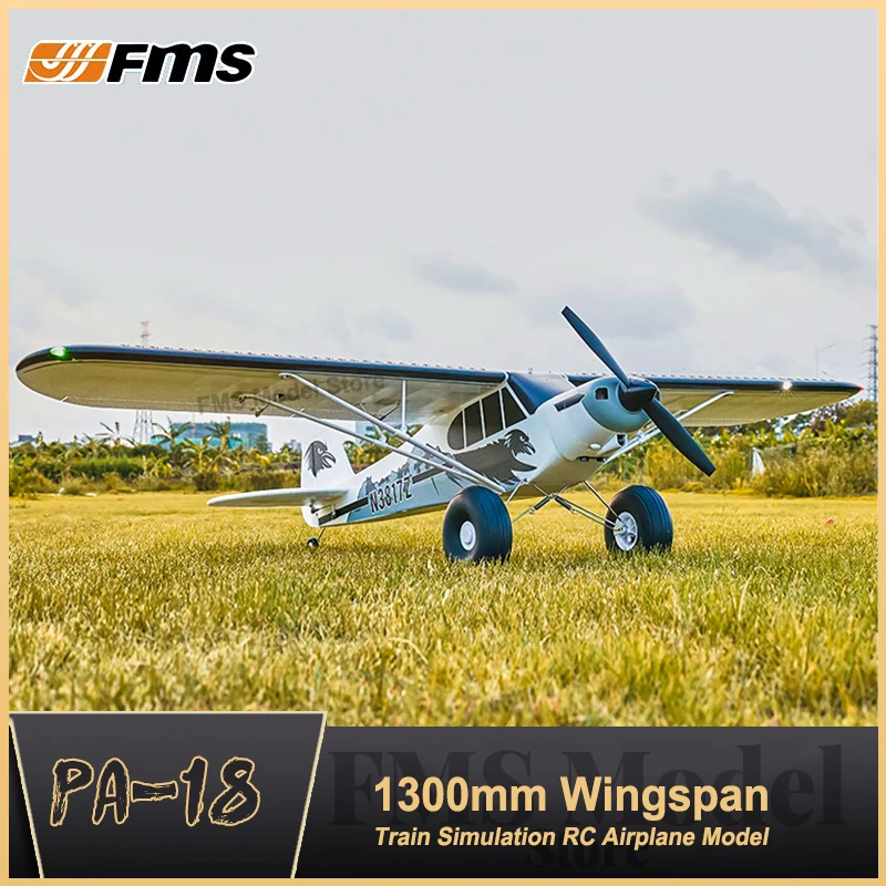 FMS 1300MM PA-18 RC Airplane Model Plane J3 Piper Super Cub RC Airplane PNP Trainer Electric Aircraft Outdoor Fixed Wing