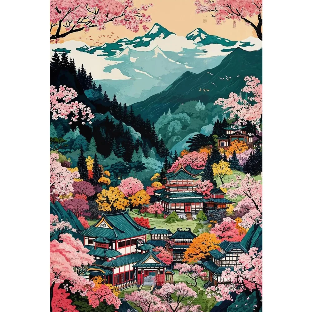 1 قطعة فرملس الرجعية اليابانية فوجي زهرة المعرض المشارك القط Ukiyo-e المقهى طباعة قماش اللوحة ديكور غرفة المعيشة المنزلي #3