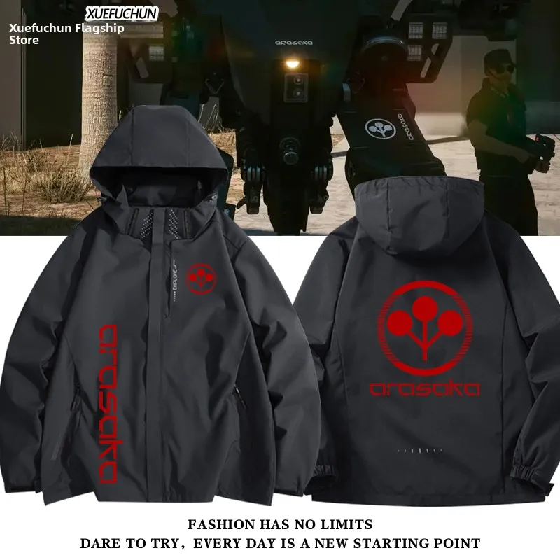 

2077 Adam Hammer Johnny Silverhand Jaet Men's Coat Anti Wind Polyester Fiber Long Sve Zipper Closure Hooded