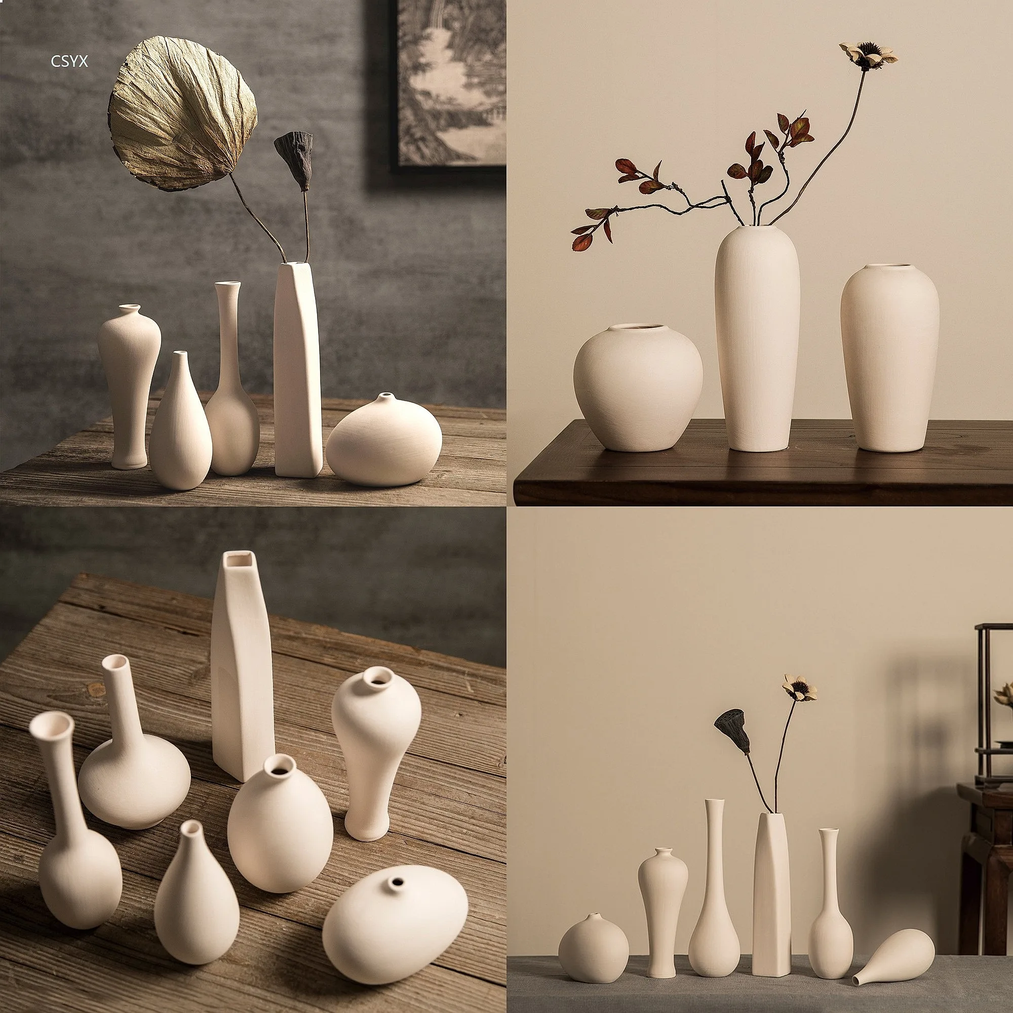 New Chinese Zen DIY Semi-Finished Bisque School Painting Underglaze Mini Ceramic Vase