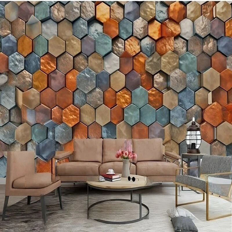 MU8855 Slab Fashionable Modern colorful marble TV sofa background wall paper murals Home Interior Decoration Wall Papers
