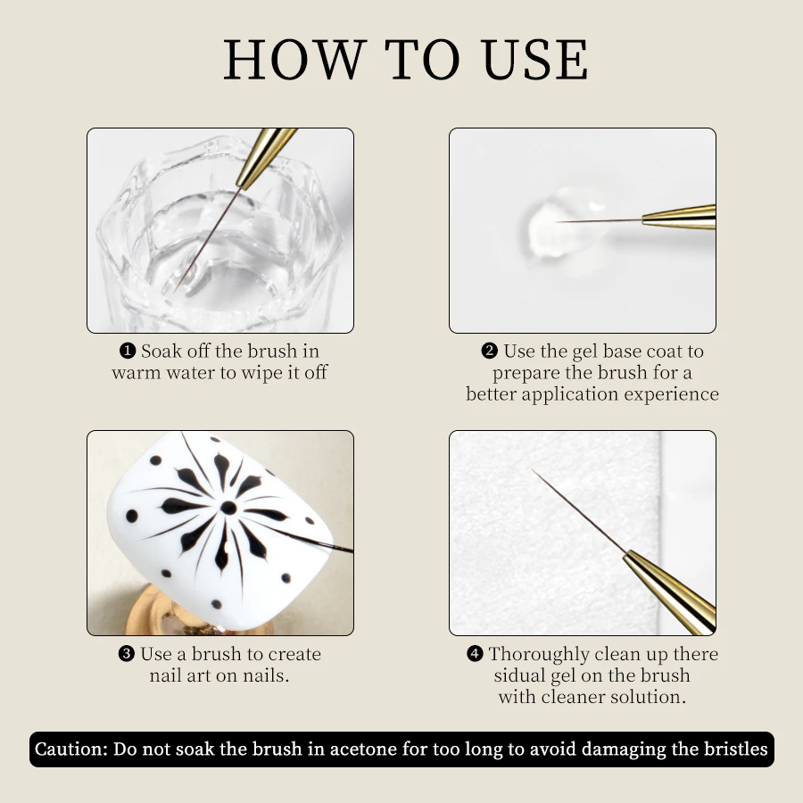 RSNAIL Nail Art Brush Set Vintage Checker Brush Ultra-Fine Drawing Painting Brushes Nail Art Kit with Y2K Style Manicure Tools