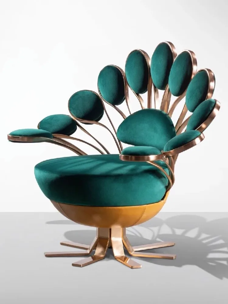 Cadeira pavão sala de estar internet celebridade designer criativo arte sofá cadeira única