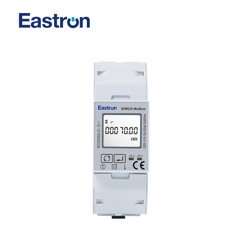 

SDM230 Modbus 220/230V Single Phase Energy Meter, double DIN module, Bi-directional, Multi Function, RS485/Modbus output NON MID