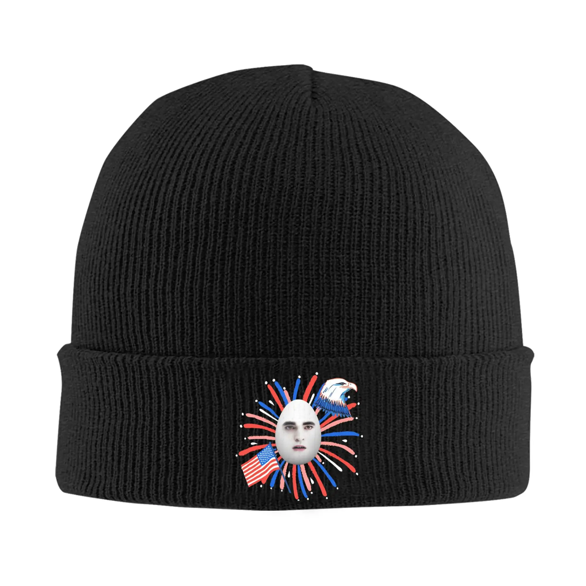 Fourth of July Eggward Knitted Hat Beanies Autumn Winter Hats Warm Hip Hop Twilight Edward Cullen Caps for Men Women Gift,