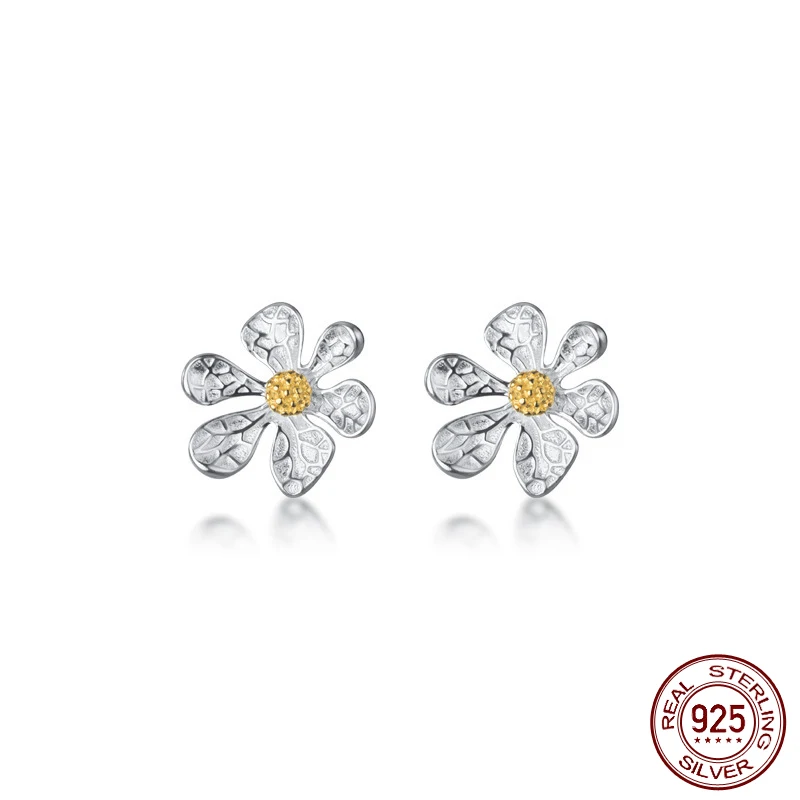 La Monada Damen Ohrringe Silber Ohr Piercing sechs große Blume Silber Ohrringe für Frauen Silber Ohr stecker Mädchen Frühling