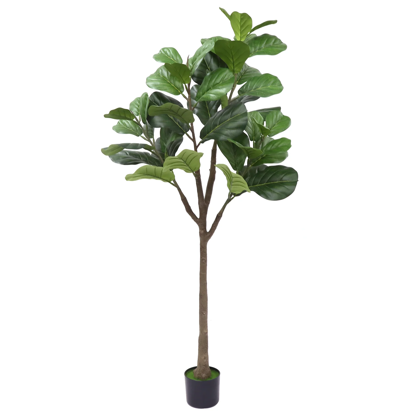 Artificial Fiddle Leaf Fig Tree Decorative Artificial Fig Tree with Natural Trunks Realistic Leaves in Pot for Living Room Corne