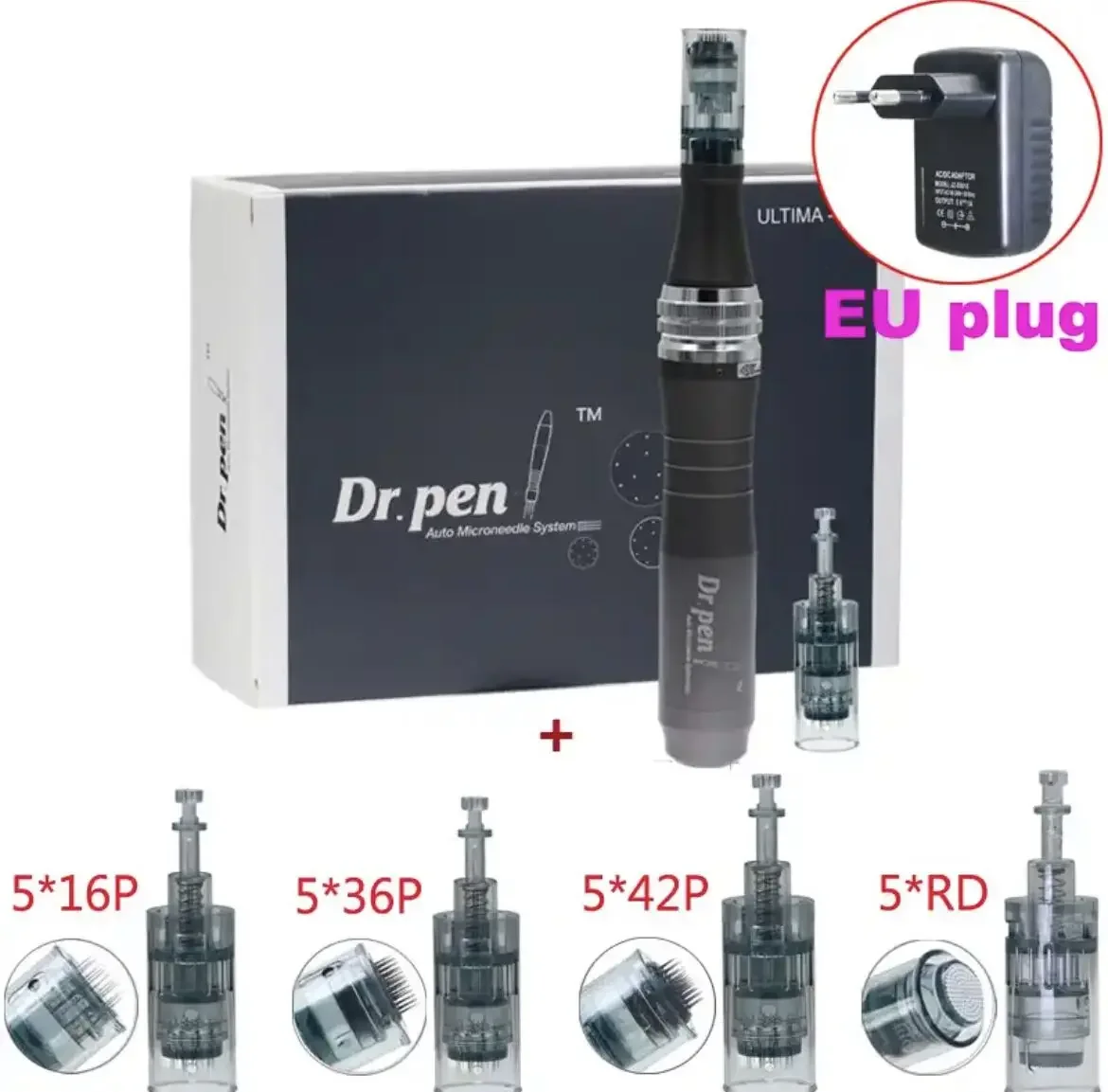 Dr pen ultima m8 mikron adels tift elektrischer drahtloser derma pen m8 mit 22 stücke patronen mikron adel nadel hautpflege maschine