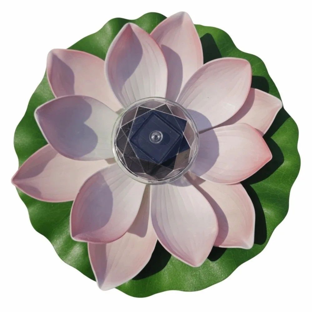 RGB Solar Floating Lotus Light 7 Color Changing Landscape Decoration Water Floating Lamp Waterproof Lotus Night Lamp Garden