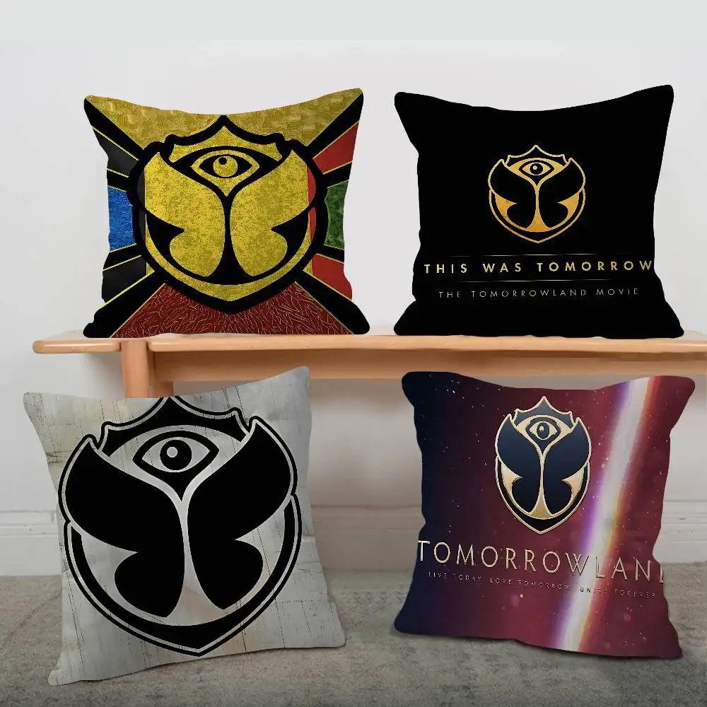 T-Tomorrowlands Music Logo Pillow Gift Home Office Decoration Bedroom Sofa Car Cushion Cover case 45x45