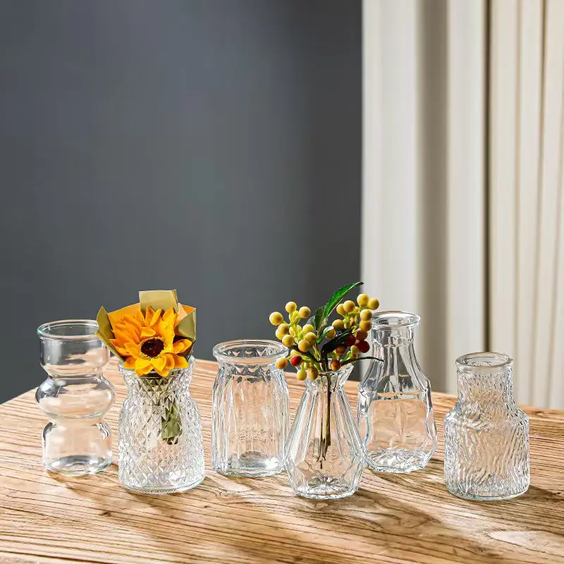 

Nordic Exquisite Mini Glass Vase Versatile Water Nurturing Flower Small Vase Advanced Flower Sensory Ornament
