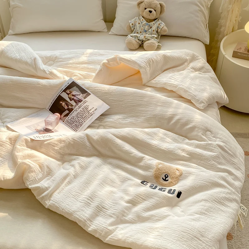 

Новое одеяло A-класса 2025 года: двухслойное, из чистого хлопка и соевого волокна, для кондиционированных помещений, весна-осень, с цветным наполнителем, летнее охлаждающее одеяло