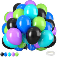 10inch Green Purple Teal Blue Black Balloon for Boys Girls Monsters Theme Birthday Party Baby Shower Wedding Bridal Shower Decor
