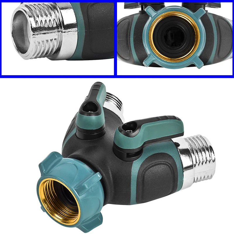 

1Pc 2 Way Garden Hose Splitter High Quality EU US 3/4 Inch Garden Tap Y-Type Watering Connector Distributor For Outdoor Faucet