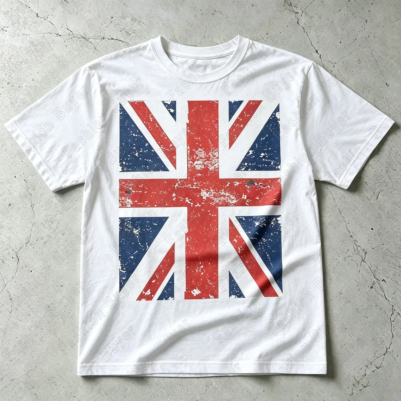 Union Jack Pattern (London, UK) Print T-Shirt Unisex Crew Neck Short-sleeved Overs Retro Street Y2K Casual Fashion Tops Clothing