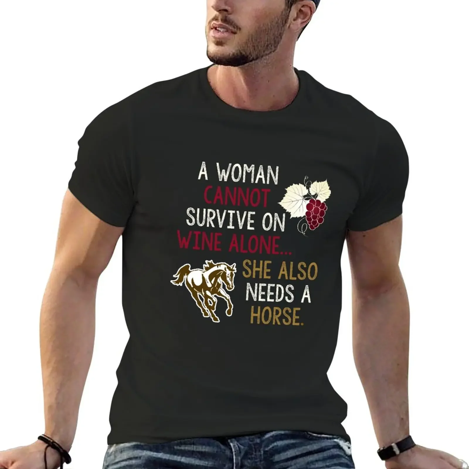 

Новая футболка A WOMAN CANNOT SURVIVE THE WINE ALONE, заготовки, футболки с рисунком рэпера, незаменимая футболка, мужская тренировочная рубашка