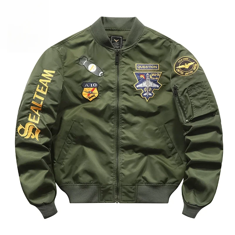 

Men's Air Force MA1 Pilot Jacket Spring and Autumn Heavy Industry Embroidery Motorcycle Jacket American Fashion Baseball Jackets