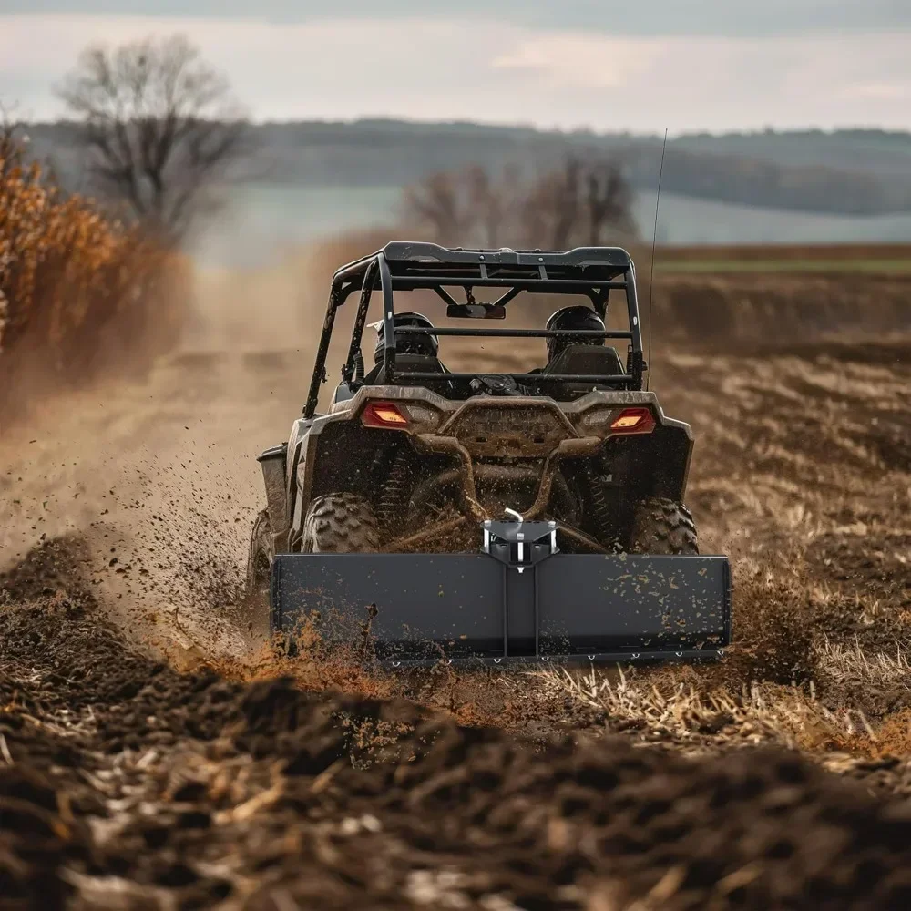 

"48" three-point hitch scrape blade for atv, utv, and lawn tractors - 2" receiver, 5 adjustable angles for rear tow and grading"