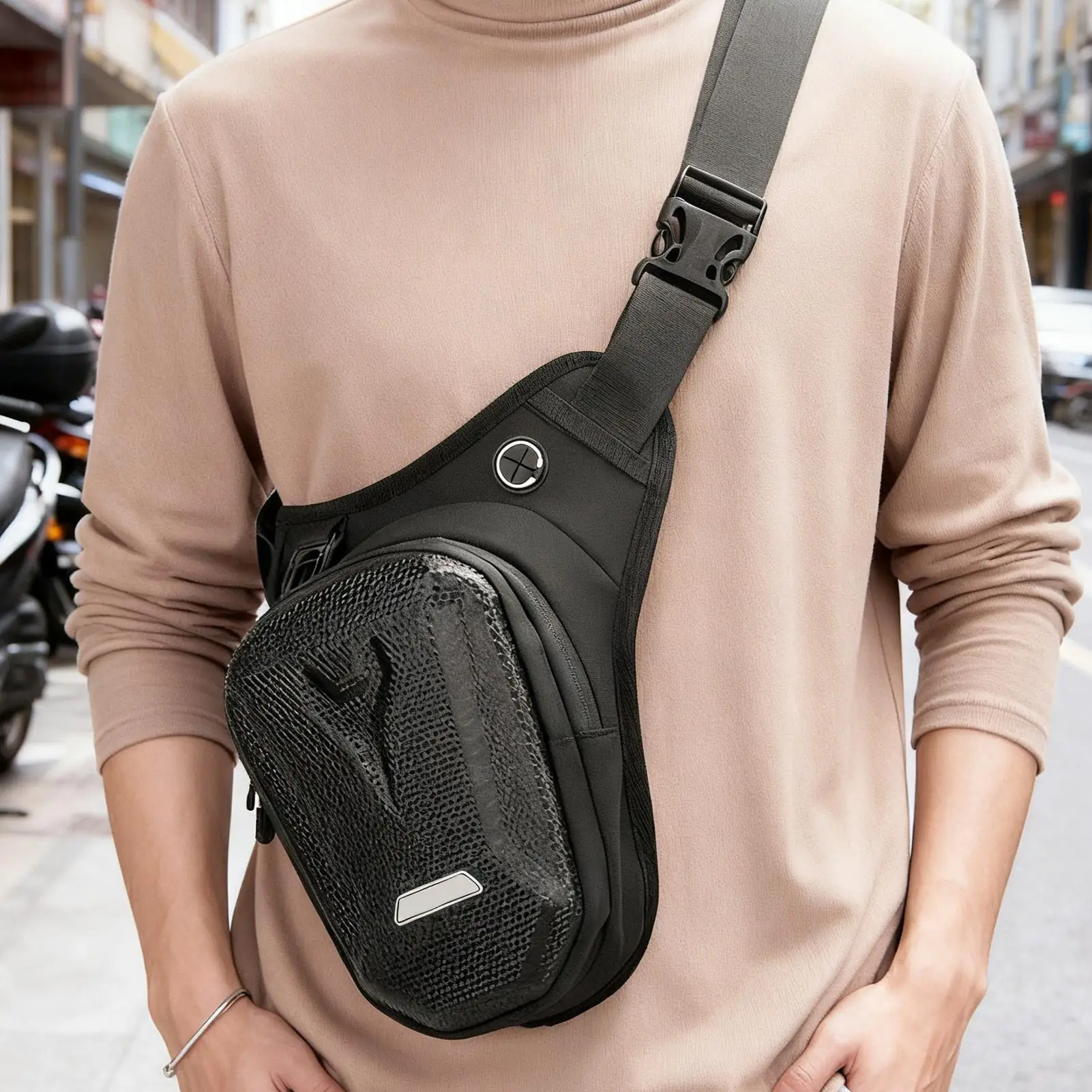 

Motorcycle Leg Bag Waterproof Backpack With Removable Strap Shoulder Thigh Bags With Zipper For Cycling Hiking Travel Outdoor