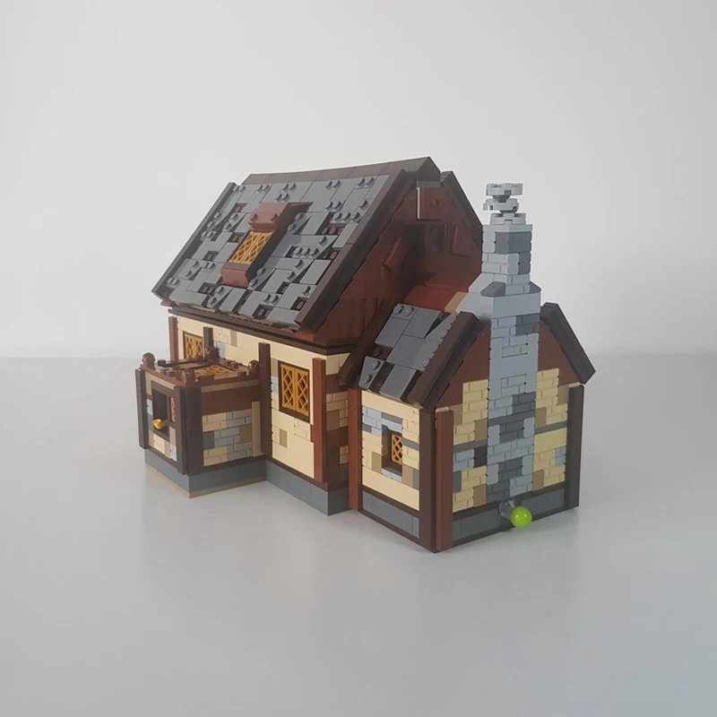 1409 個 Moc 中世モジュラー中世ホテルハウスモデル DIY 組立ビルディングブロックおもちゃ子供の誕生日ギフト