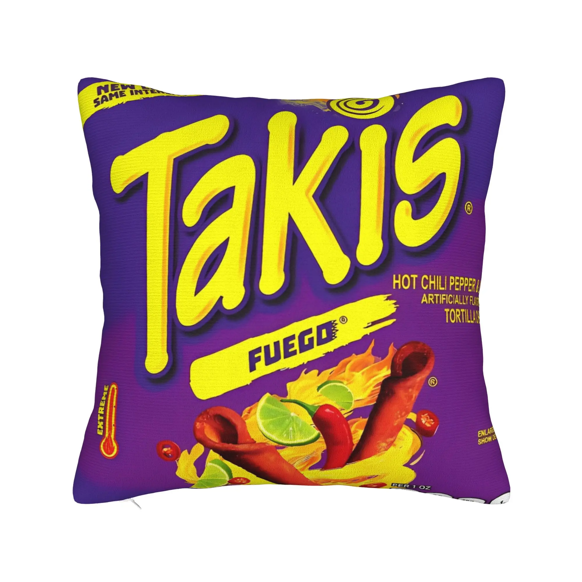 Funda de almohada Takis Chili Chips, funda de almohada Retro de moda, fundas de almohada cómodas para decoración del hogar y sofá