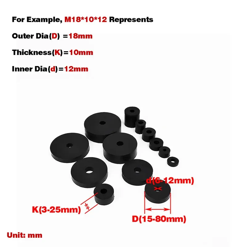 High Elasticity Anti-Vibration Pad Circular Rubber Shock Absorber for Noise Reduction Fan Coil Motor Mount Washer