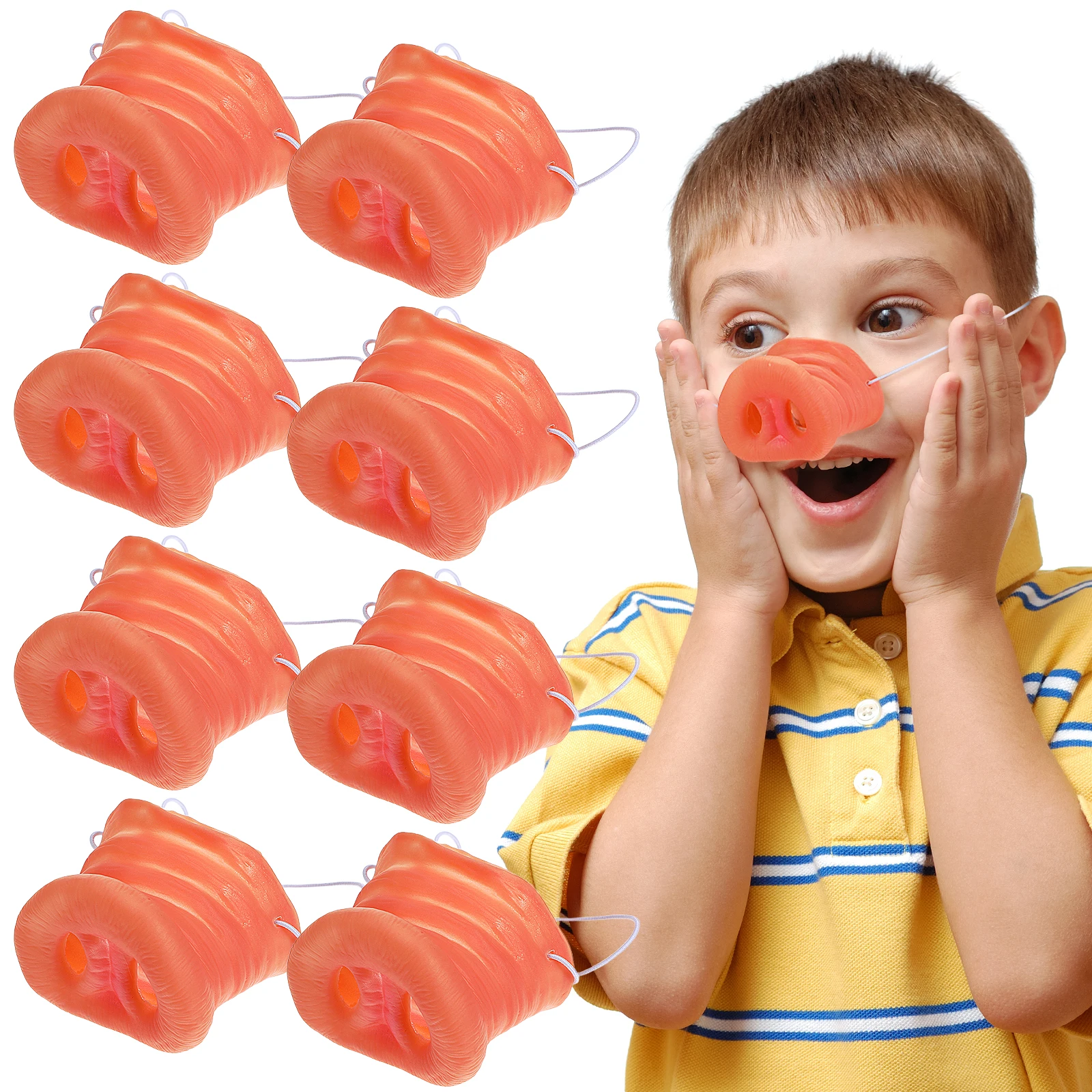 

8pcs Nose Costume Mask Animal Mask For Cosplay Halloween Lightweight Elastic Band Prop For