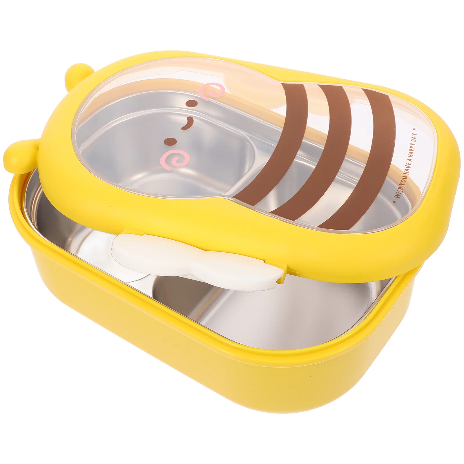 

Camping Food Containers Lunch Box Reusable Wear-resistant Convenient Stainless Steel Yellow Portable Leak-proof Work