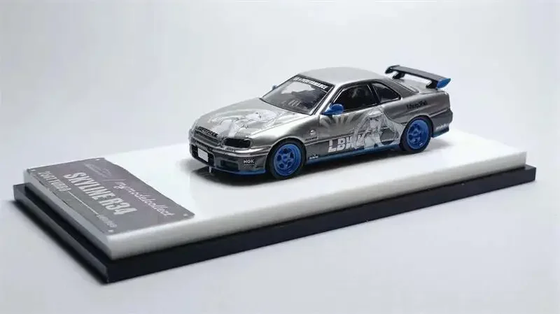 **Pre-Order** Model Collect MC 1:64 SKYLINE R32 GTR HKS / R34 25GT TURBO White Queen limited999 Diecast Model Car