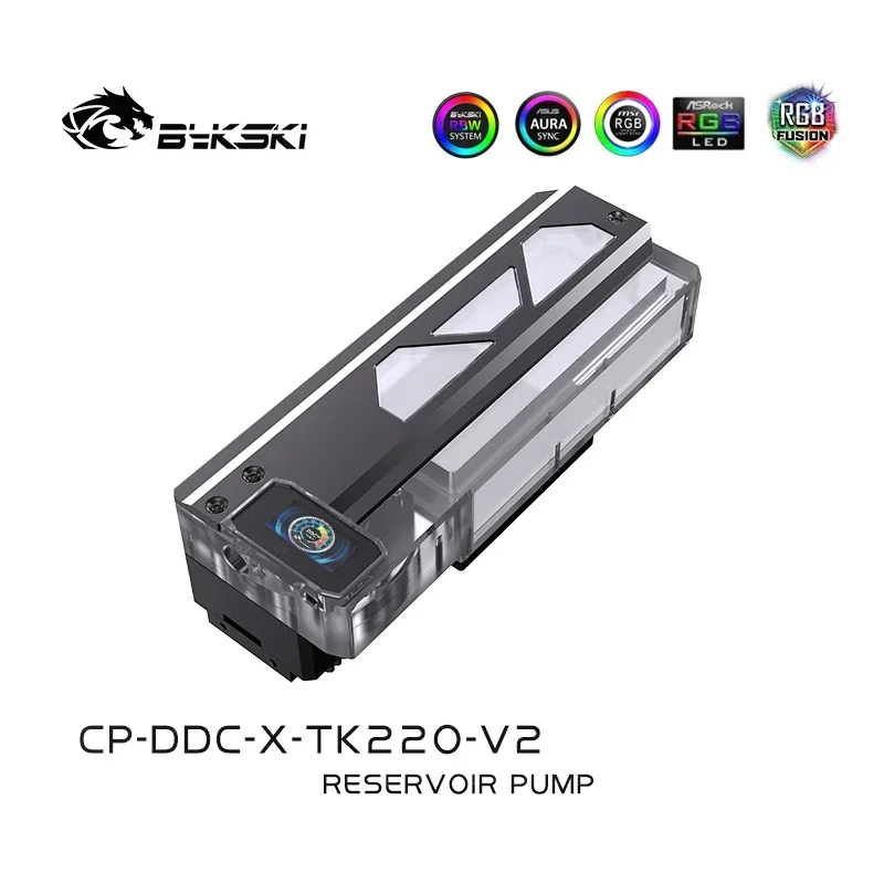 Bykski Square AIO Integrated Reservoir Pump Acrylic Water-Cooled Tank /with Temperature Display /RGB Light CP-DDC-X-TK180-V2/220