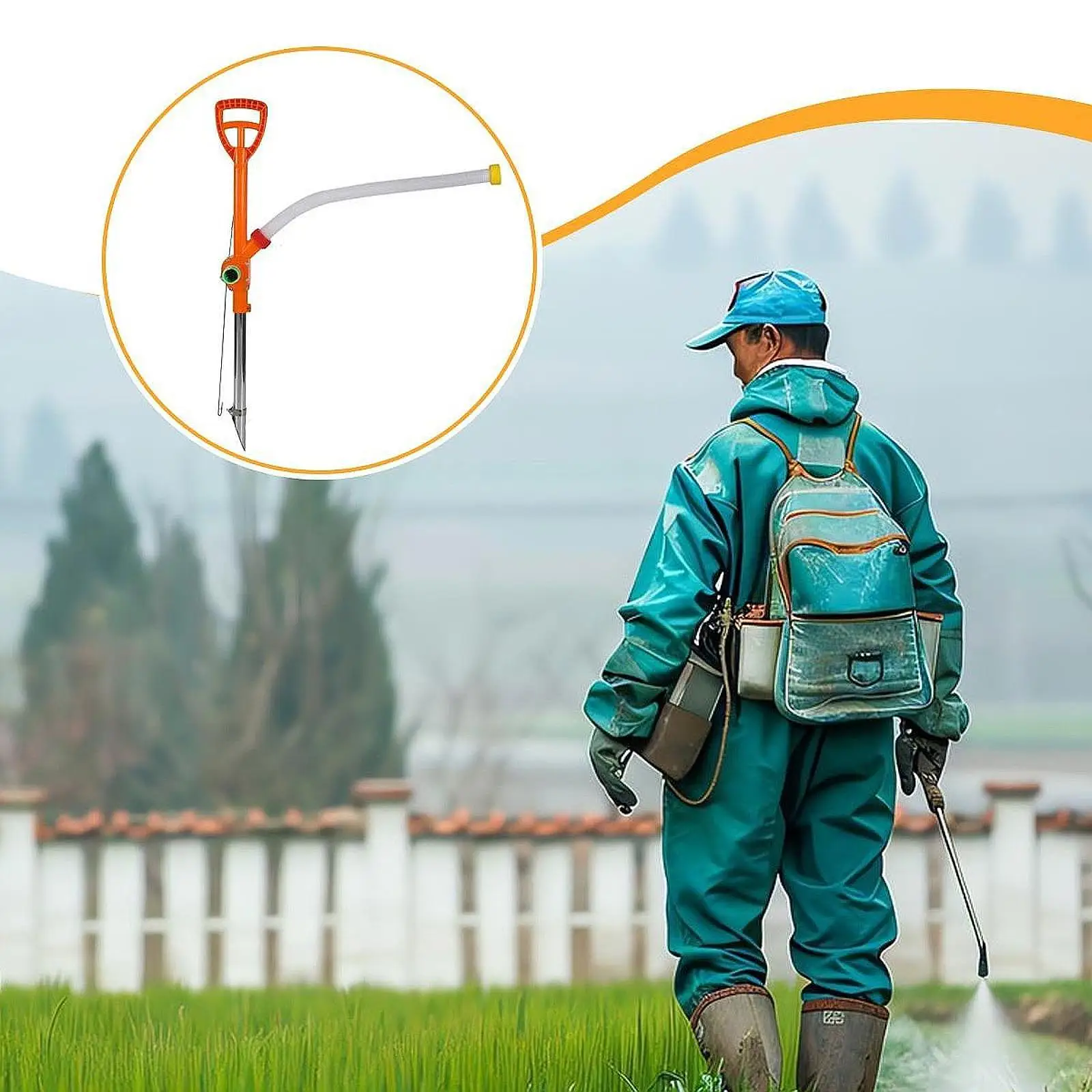 Manual Fertilizer Spreader Convenient Professional Gardening Fertilizing Tool for Vegetables Corn Farm Garden Bag Not Included