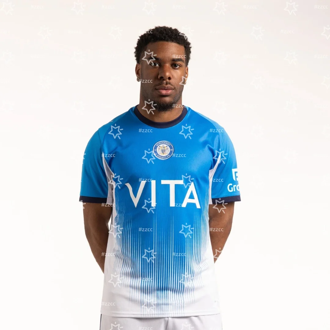 25-26 Stockport County home football jersey training set football fan gift Summer Sports Men's T-Shirt Kid's Clothing Tee woman