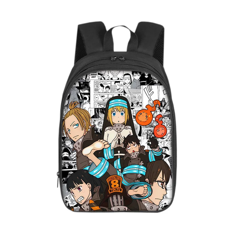 Flame Fire Brigade Fire Force Staffel 3, Studentenrucksack, ein- und doppellagiger, cooler Rucksack für Kinder