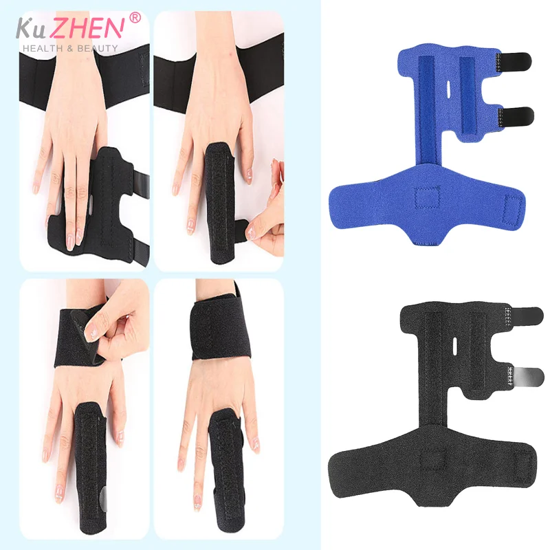 1Pc Adjustable Two Finger Brace Trigger Finger Splint Straighten Broken Bent Fingers Thumbs Mallet Splint Tenosynovitis Support