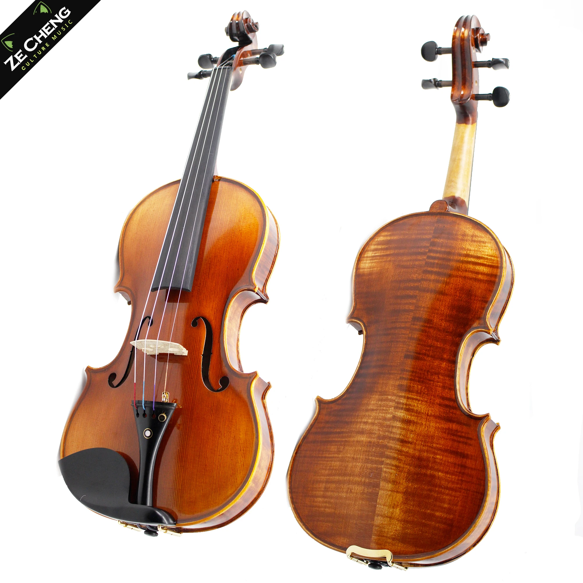 

Professional Natural Flame Handmade Violin Maple Antique Violin Fiddle 4/4 3/4 Stringed Instrument
