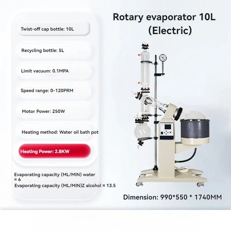 Rotating Evaporation Instrument RE-201D Laboratory Vacuum Distillation Purification Crystallization Separation 1L-50L